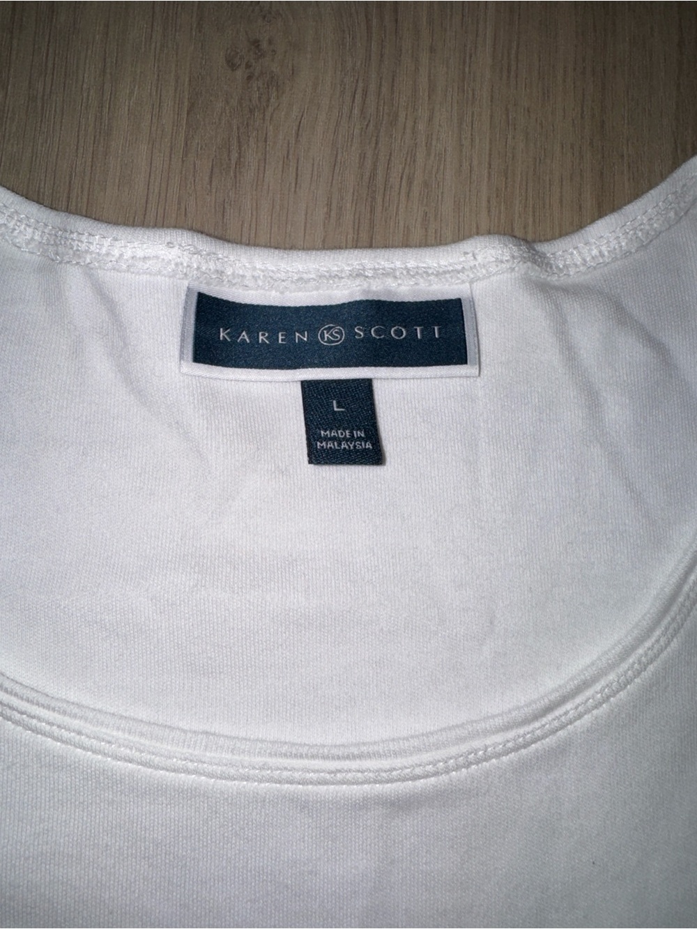 Karen Scott White Long Sleeve Top Size L